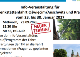 TERMINÄNDERUNG!!! Infoveranstaltung Gedenkstättenfahrt